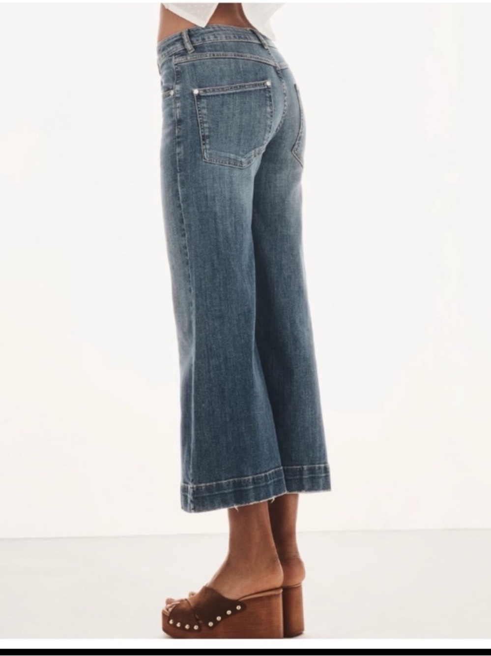 NWT Anthropologie Pilcro High-Rise Crop Wide-Leg Jeans, 25